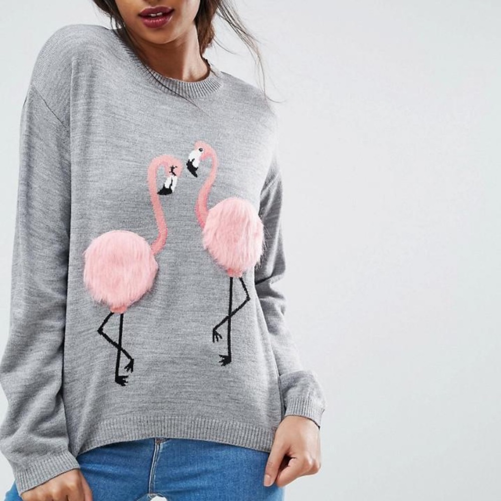 ASOS Flamingo Sweater, Size US 0